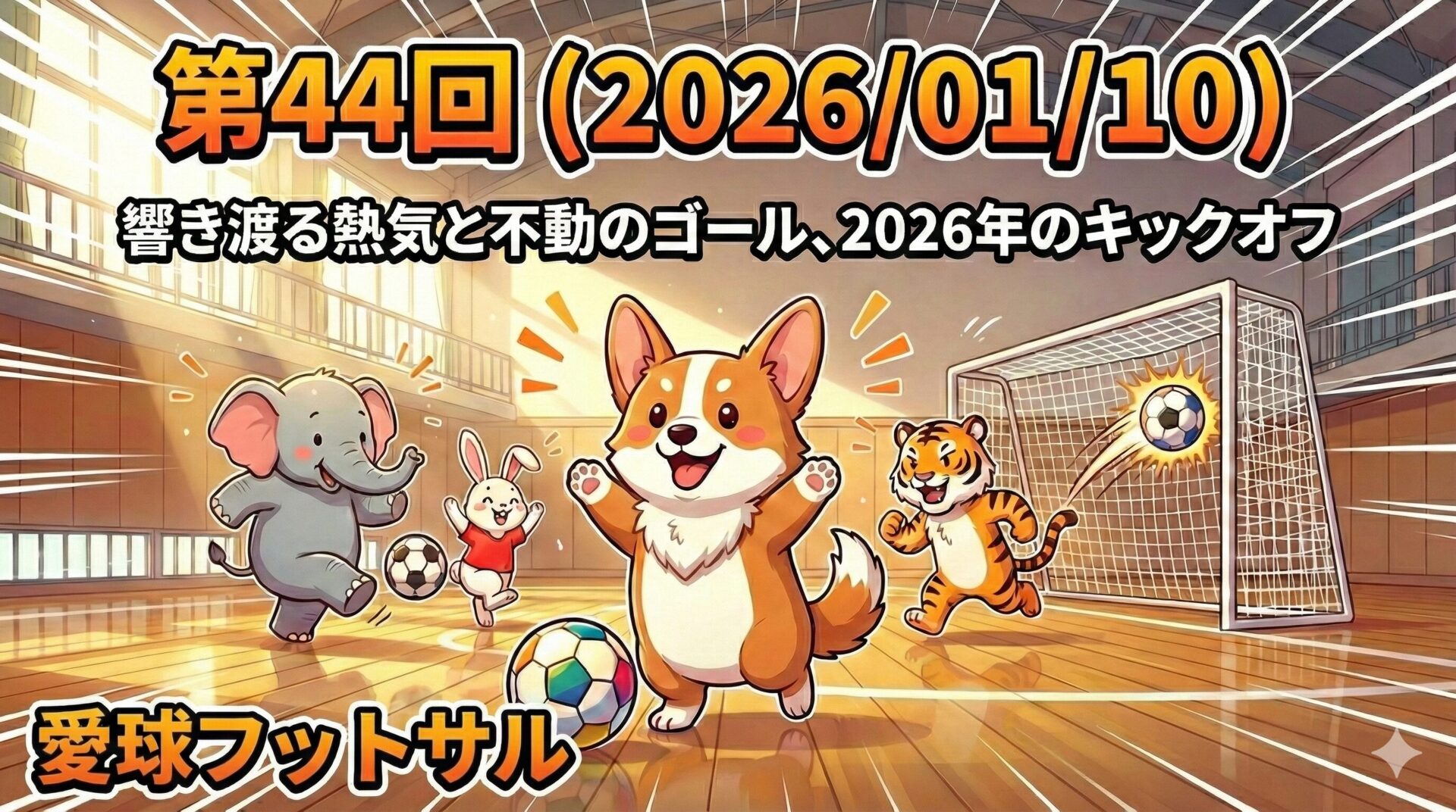 第44回（2026/01/10）愛球フットサル：響き渡る熱気と不動のゴール、2026年のキックオフ