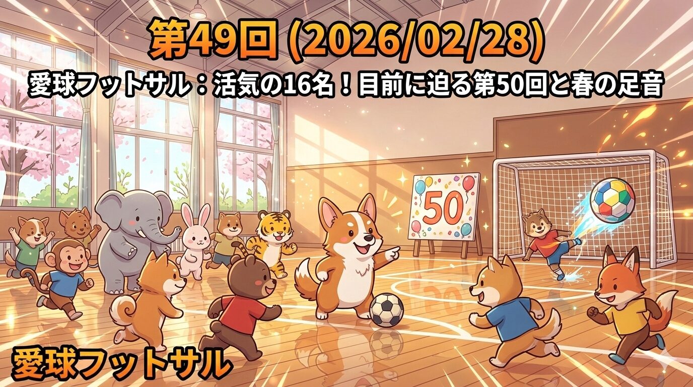 第49回（2026/02/28）愛球フットサル：活気の16名！目前に迫る第50回と春の足音