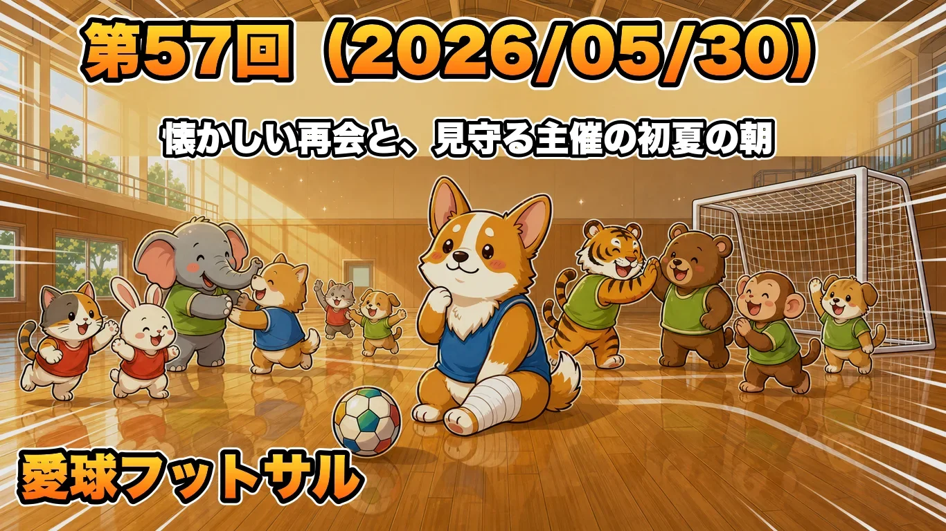 第57回（2026/5/30）愛球フットサル：主催のまさかの肉離れと、久しぶりの再会の朝